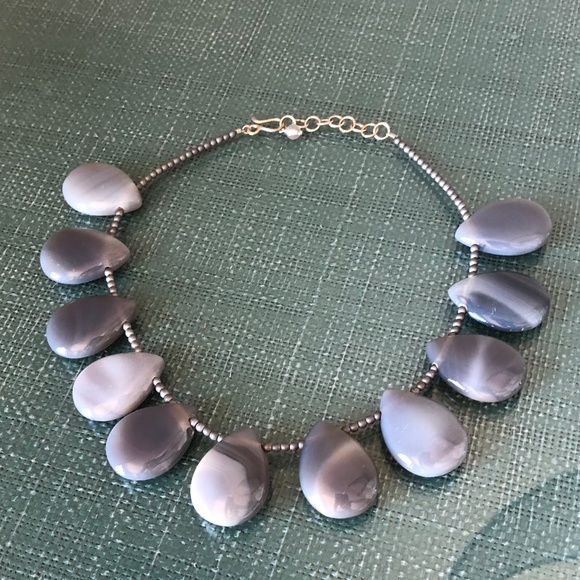 Ann Lightfoot Gray Feldspar Necklace New - Picture 1 of 5